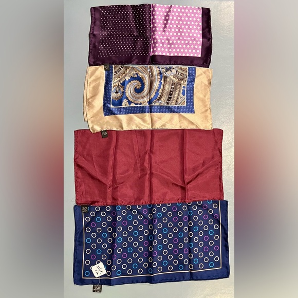 Elegant Set of 4 Multicolor Pocket Squares from Men’s Warehouse - Picture 1 of 16